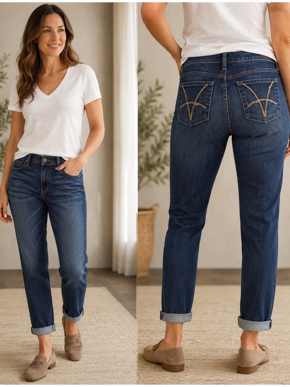 KUT From The Kloth Catherine Boyfriend Jeans 12 Medium Wash Stretch Denim